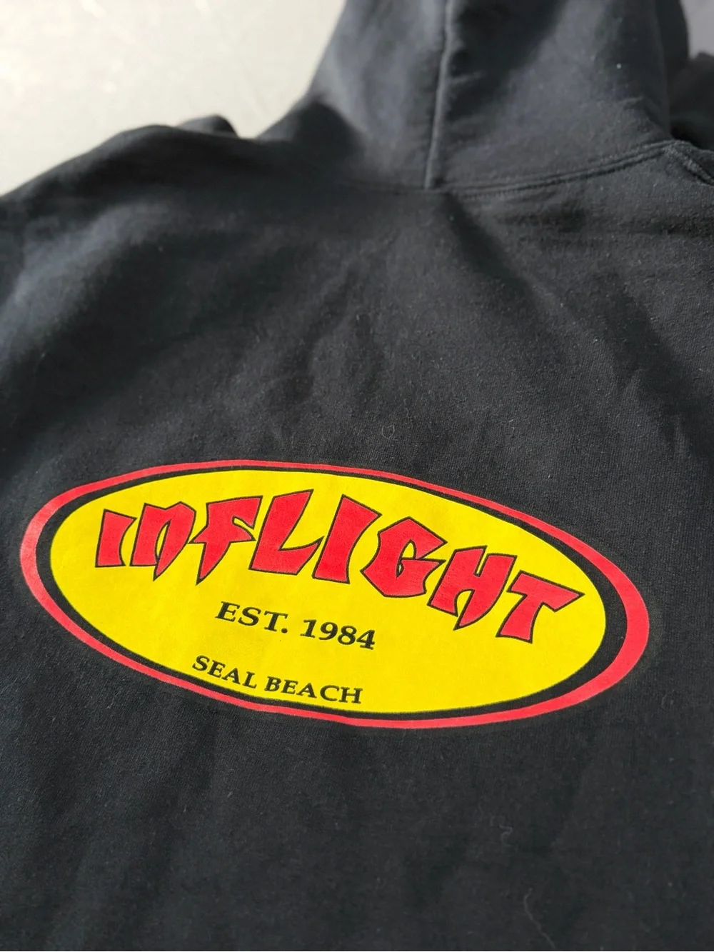 Inflight Classic Oval Hoodie No Drawstring- Black